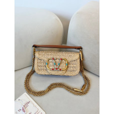 Valentino Garavani Mini Loco Oxalis Woven Shoulder Bag Crossbody Bag 22080S