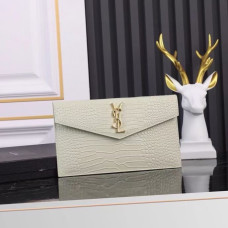 Yves Saint Lauren YSL Uptown Large Wallet Envelope 565739 Clutch Purse Handbag MMYSJ43