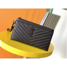 Yves Saint Lauren YSL Monogram Zipper 423297 Clutch Purse Handbag MMYSJ47