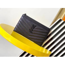 Yves Saint Lauren YSL Monogram Zipper 636312 Clutch Purse Handbag MMYSJ49