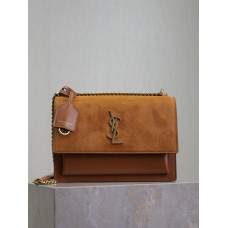 Yves Saint Lauren YSL Sunset 22cm 422906 Shoulder Bag Handbag Purse MMYSP01