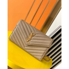 Yves Saint Lauren YSL Envelope Clutch 377828 WOC Wallet on Chain Shoulder Bag MMYSN04