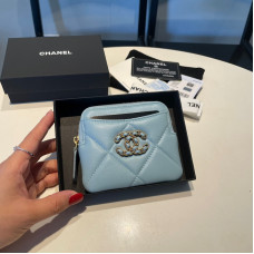 Chanel Small Zipper Wallet Card Holder for Women Lambskin 2086