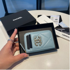 Chanel Small Zipper Wallet Card Holder for Women Lambskin 2701
