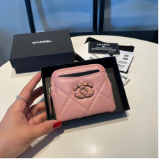 Chanel Small Zipper Wallet Card Holder for Women Lambskin 2086