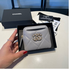 Chanel Small Zipper Wallet Card Holder for Women Lambskin 2086