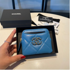 Chanel Small Zipper Wallet Card Holder for Women Lambskin 2086