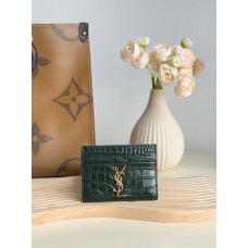 Yves Saint Lauren YSL Monogram Samll Card Holder Crocodile Leather 423291 MYWTB06