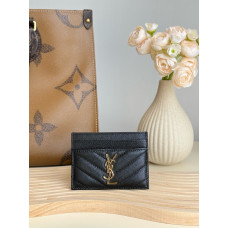 Yves Saint Lauren YSL Monogram Samll Card Holder Caviar Leather 423291 MYWTB22
