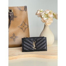 Yves Saint Lauren YSL Monogram Large Card Holder Caviar Leather 607915 MYWTB25