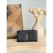 Yves Saint Lauren YSL Monogram Large Card Holder Caviar Leather 607915 MYWTB26