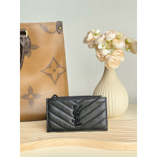 Yves Saint Lauren YSL Monogram Large Card Holder Caviar Leather 607915 MYWTB27