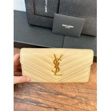 Yves Saint Lauren YSL Monogram Large Flap Wallet Purse Caviar Leather 437469 MYWTA03