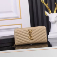 Yves Saint Lauren YSL Monogram Large Zipper Wallet Purse Caviar Leather 358094 MYWTA07