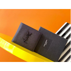 Yves Saint Lauren YSL Monogram Men's Wallet Caviar Leather 453276 MYWTC01
