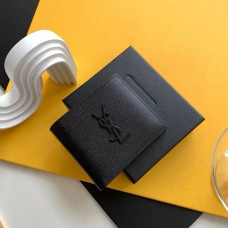 Yves Saint Lauren YSL Monogram Men's Wallet Caviar Leather 463249 MYWTC02