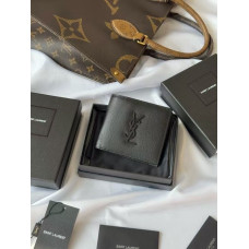 Yves Saint Lauren YSL Monogram Men's Wallet Caviar Leather 453276 MYWTC06