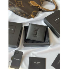 Yves Saint Lauren YSL Monogram Men's Wallet Caviar Leather 463249 MYWTC07